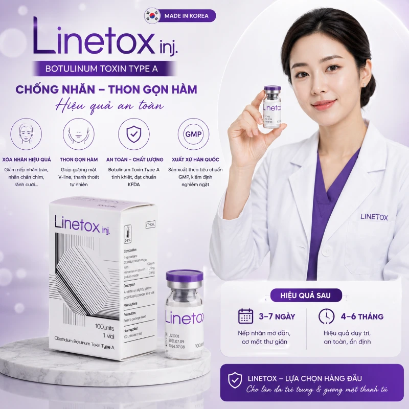 Botox chống nhăn và thon gọn hàm chính hãng Hàn Quốc LINETOX 100 Units 7.webp
