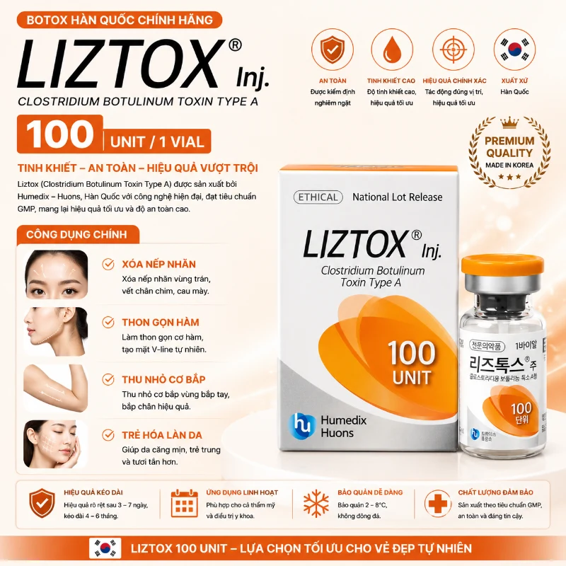Botox Liztox 100 Units xoá nhăn, khử mùi hôi nách.webp