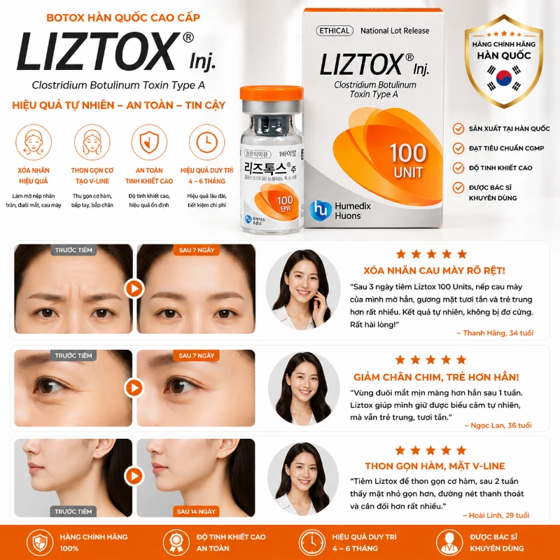 Botox Liztox 100 Units xoá nhăn, khử mùi hôi nách 4.webp