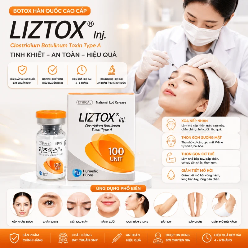 Botox Liztox 100 Units xoá nhăn, khử mùi hôi nách 3.webp