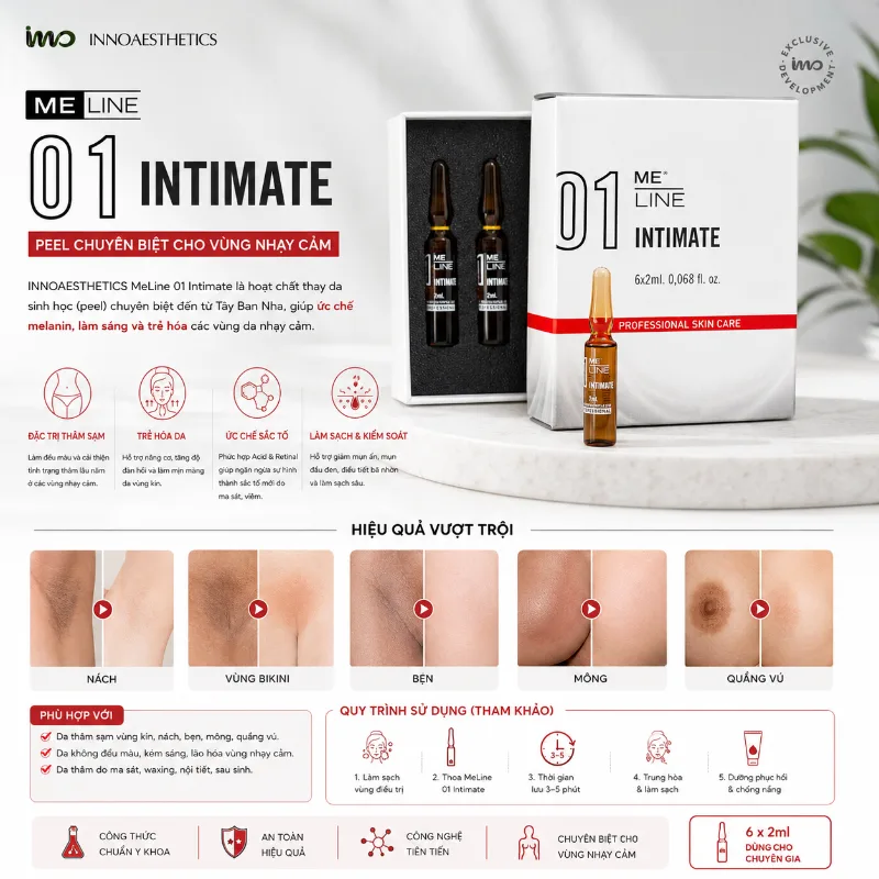 HOẠT CHẤT ĐIỀU TRỊ THÂM VÙNG NHẠY CẢM INNOAESTHETICS 01 MELINE INTIMATE - LẺ 1 ỐNG 2ml.webp