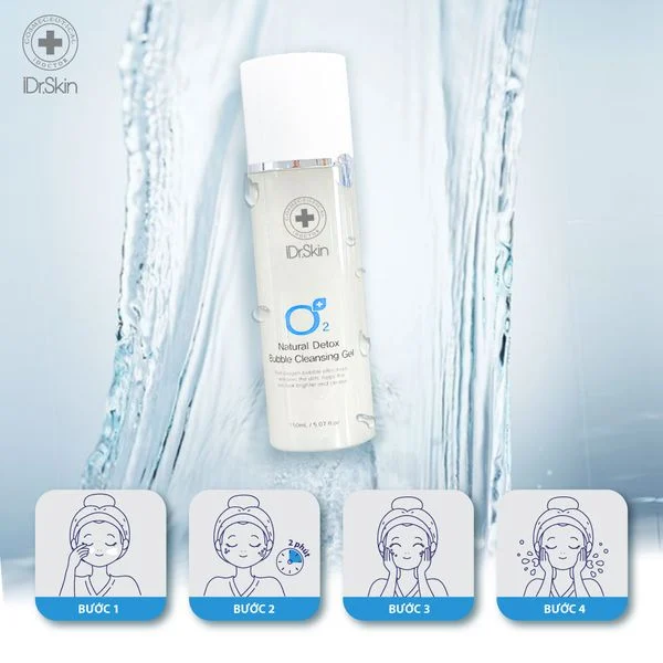 Gel rửa mặt tự tạo bọt oxy iDr.Skin O2 Natural Detox Bubble Cleansing Gel 1.webp