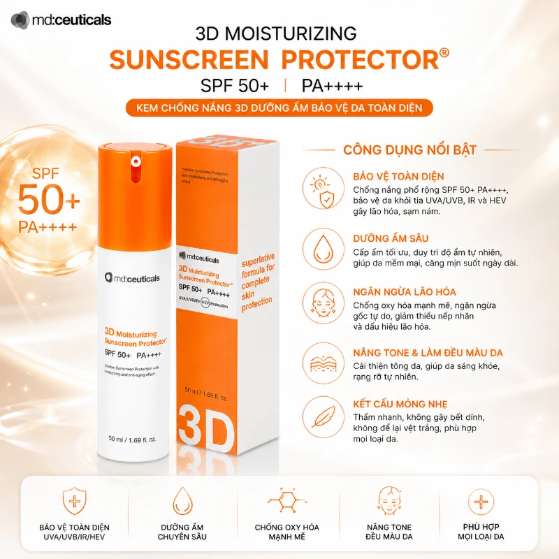 Kem Chống Nắng Cho Da Treatment - 3D Moisturizing Sunscreen Protection SPF 50+ 1.webp