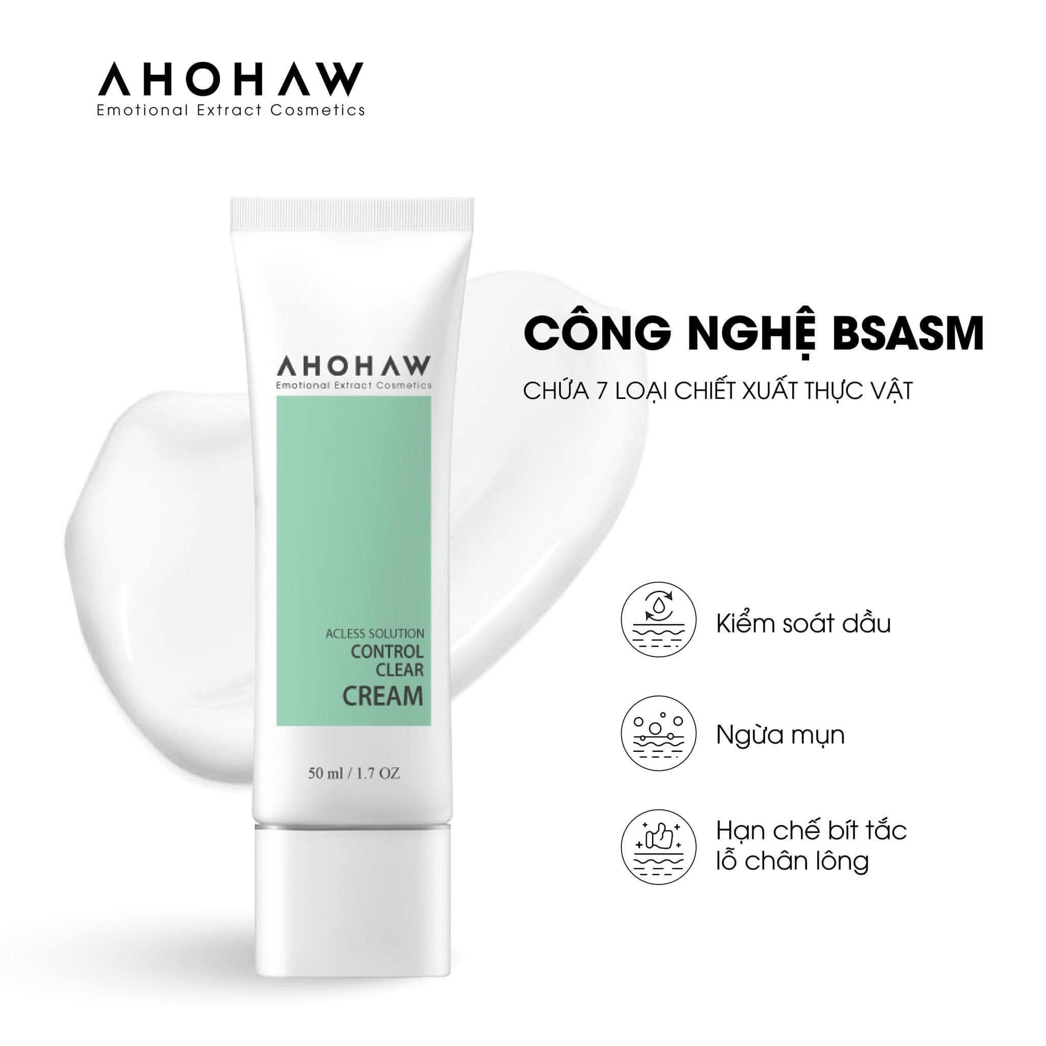 Kem dưỡng ẩm giảm mụn trứng cá Ahohwa Acless Solution Control Clear Cream 3.jpg