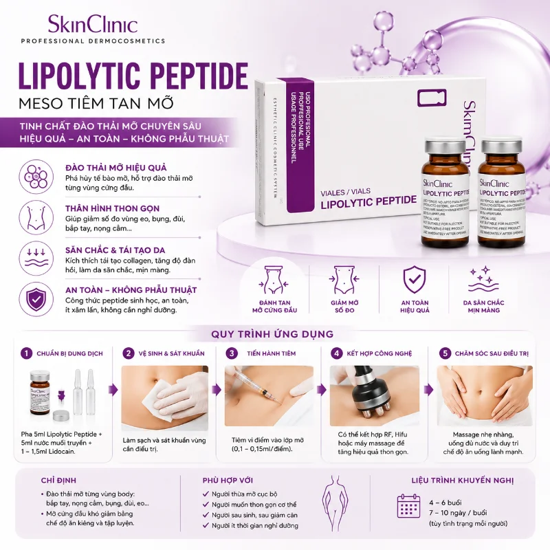 LIPOLYTIC PEPTIDE MESO SKINCLINIC - TINH CHẤT ĐÀO THẢI MỠ CHO VÙNG BODY 1 LỌ 5.webp
