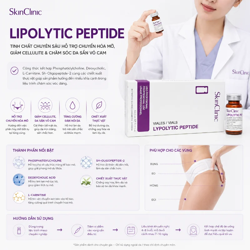 LIPOLYTIC PEPTIDE MESO SKINCLINIC - TINH CHẤT ĐÀO THẢI MỠ CHO VÙNG BODY 1 LỌ.webp