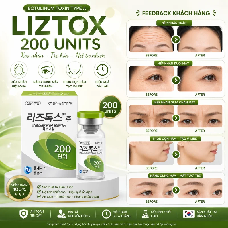 Liztox 200 Units – Botox Hàn Quốc chính hãng xóa nhăn & nâng cơ hiệu quả 12.webp