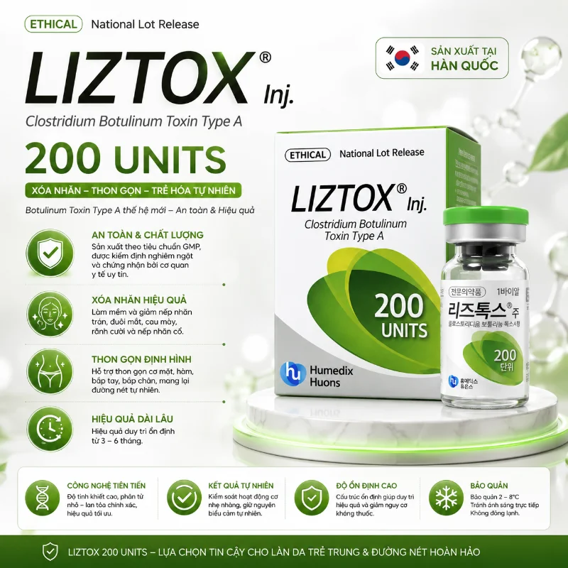 Liztox 200 Units – Botox Hàn Quốc chính hãng xóa nhăn & nâng cơ hiệu quả 1.webp