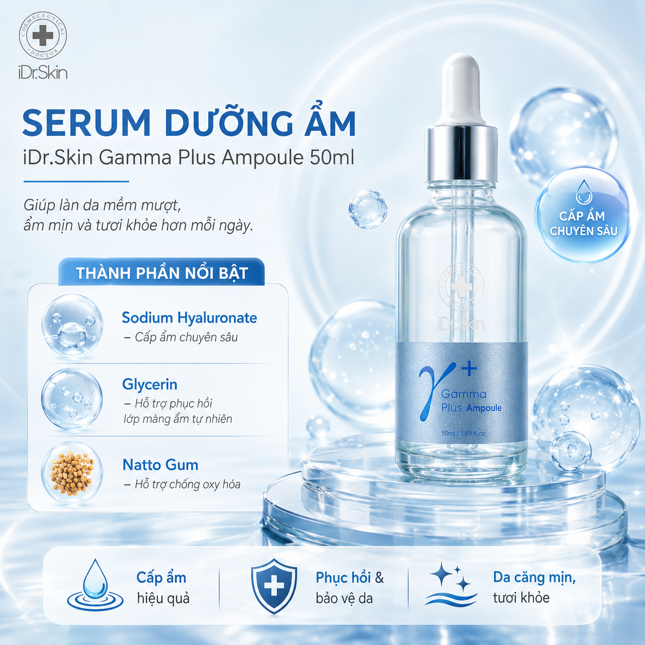 Serum cấp ẩm căng bóng da Idr.Skin Gamma Plus Ampoule 50ml 2.png