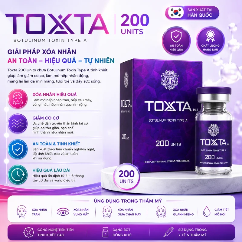 Botox Toxta 200 Units Chính Hãng 8.webp