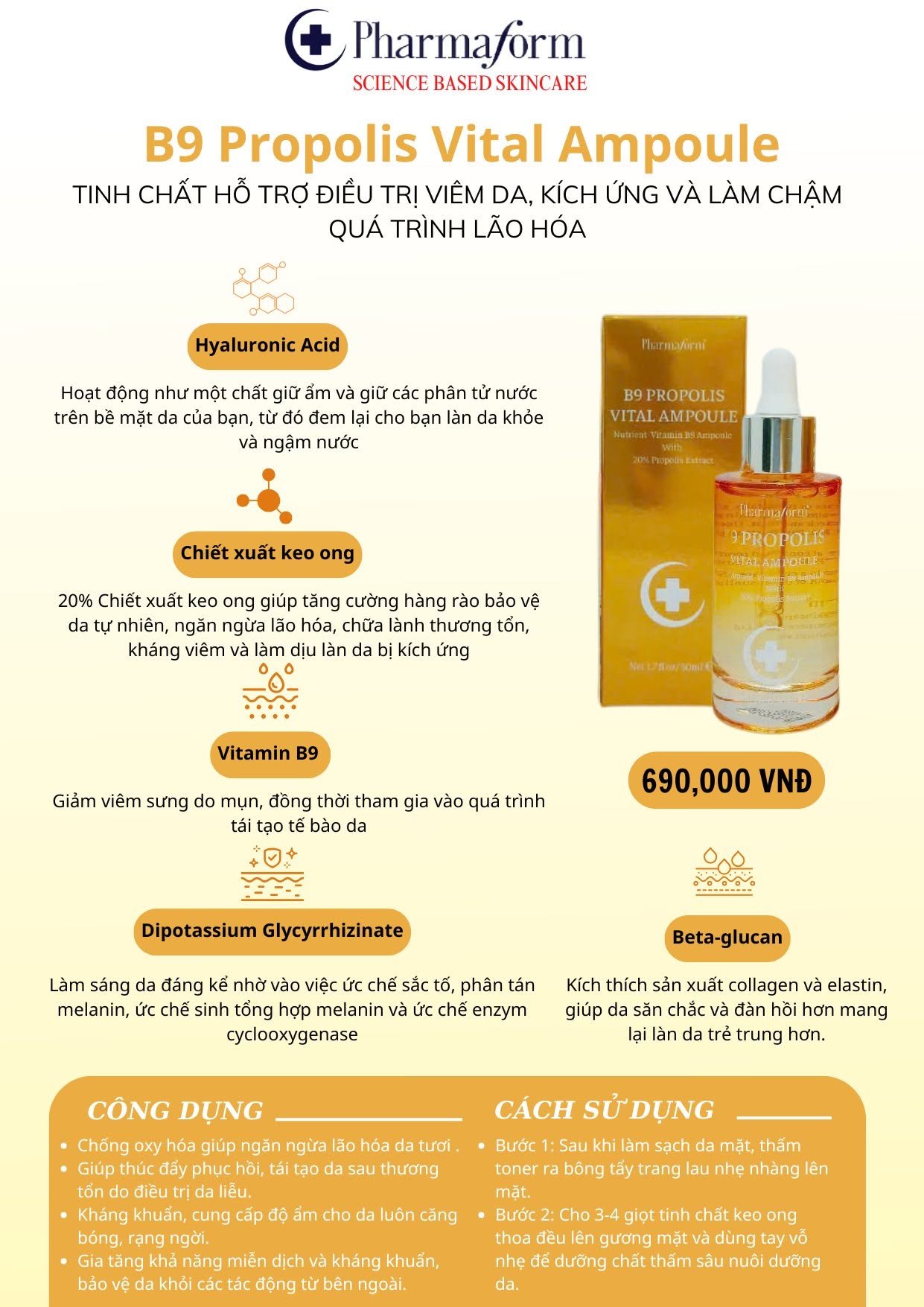 Tinh Chất Pharmaform B9 Propolis Vital Ampoule làm dịu da, ngừa lão hóa da 50ml.jpg
