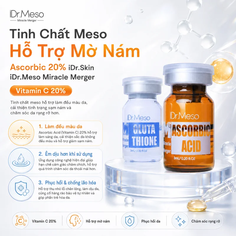 Tinh chất Meso huỷ nám không buốt Ascorbic 20% Idr Skin Idr.Meso Miracle Merger 2.webp