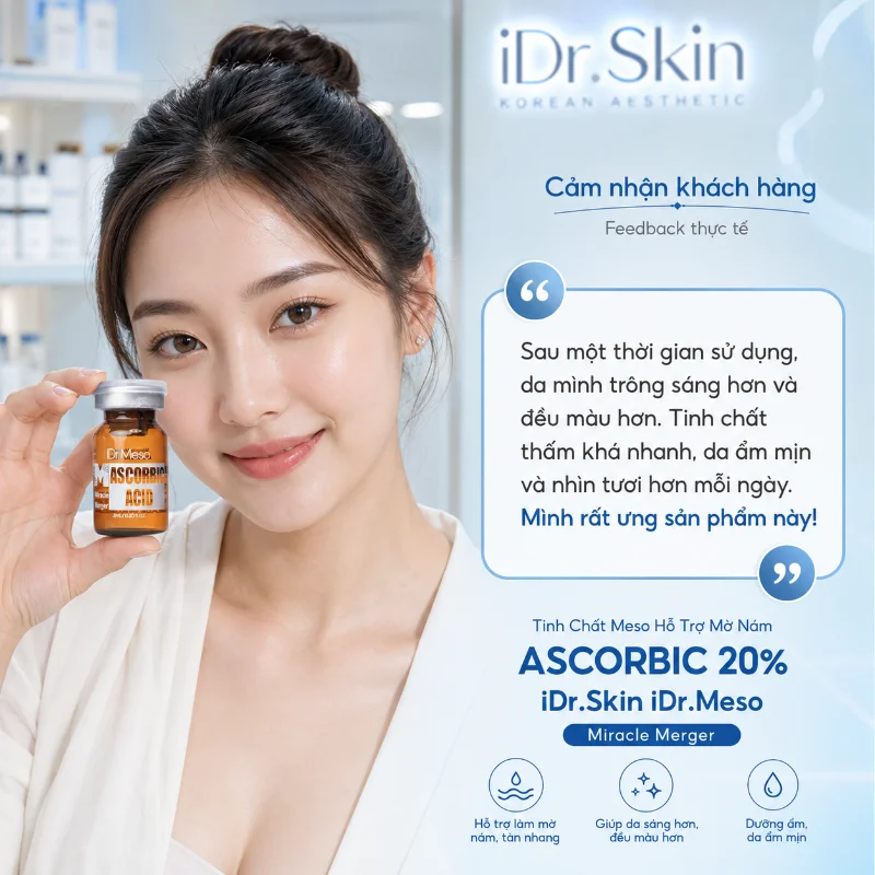 Tinh chất Meso huỷ nám không buốt Ascorbic 20% Idr Skin Idr.Meso Miracle Merger 6.webp