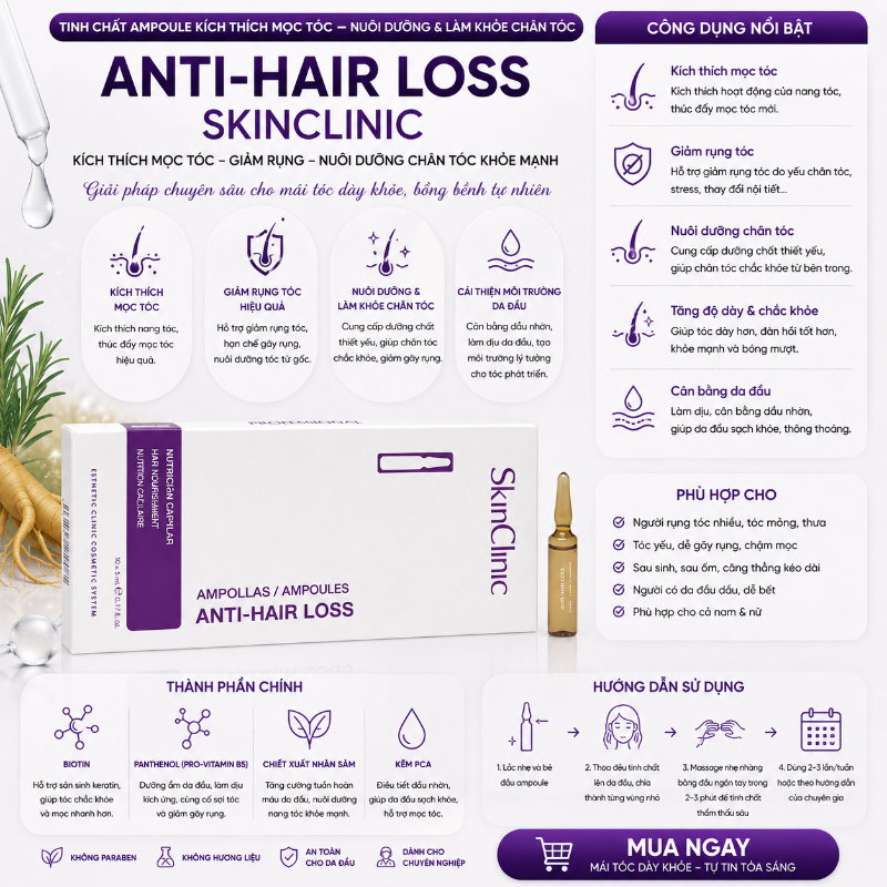Tinh chất ampoule kích thích mọc tóc nuôi dưỡng làm khỏe chân tóc SkinClinic Anti-Hair Loss.jpg