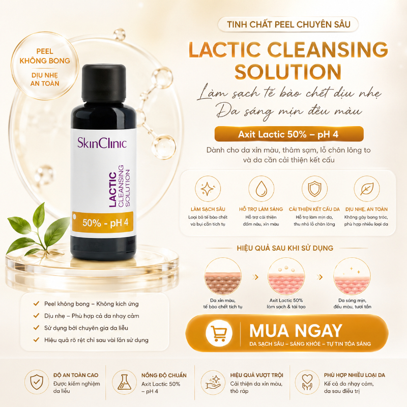 Tinh chất peel không bong làm sạch tế bào chết cải thiện tình trạng đỏ da SkinClinic Lactic Cleansing Solution.jpg