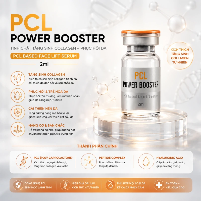 Tinh chất tăng sinh collagen, phục hồi da PCL Power Booster lọ 2ml.webp