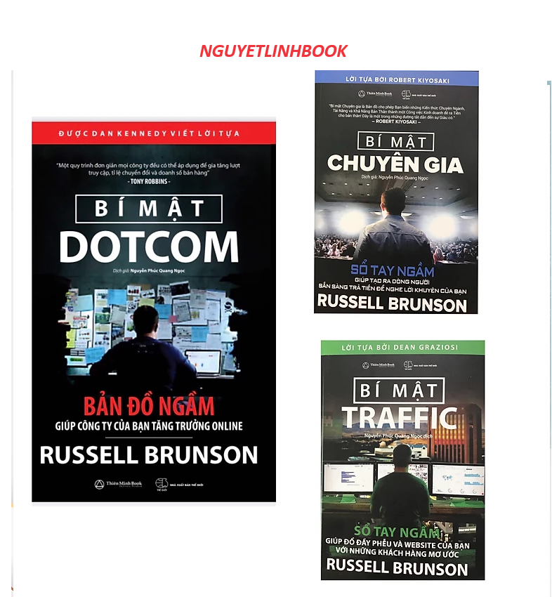 Combo Bí mật Dotcom + Bí mật Traffic + Bí mật chuyên gia -Tác giả: Russell Brunson (nguyetlinhbook)