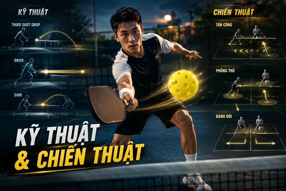 So sánh kỹ thuật và chiến thuật Pickleball chơi hiệu quả hơn