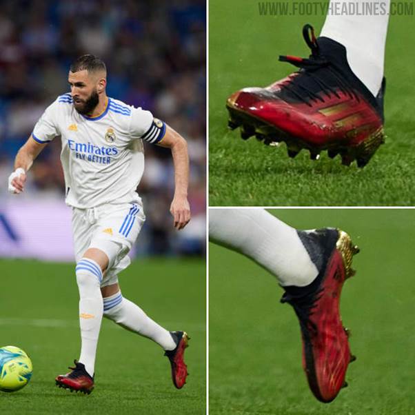 Karim Benzema với mẫu X Speedflow phối m&agrave;u Showdown Pack 1