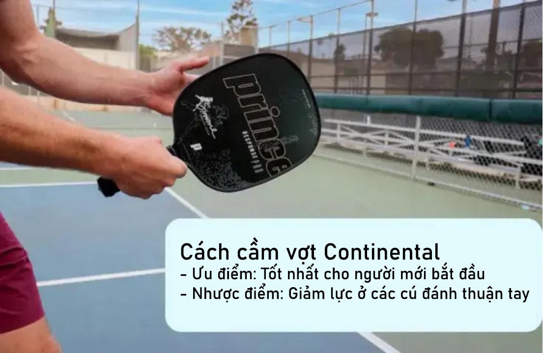 Cầm vợt kiểu Continental (bắt tay)