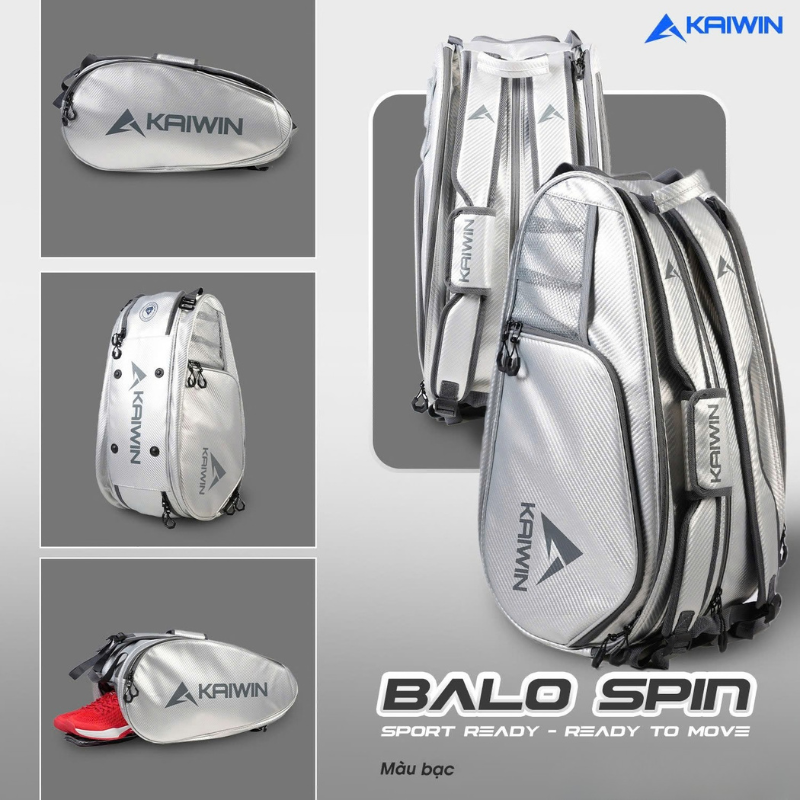 Balo Pickleball Kaiwin Spin - Màu Bạc