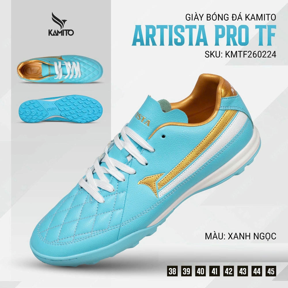 Giày đá bóng Kamito Artista Pro TF xanh ngọc