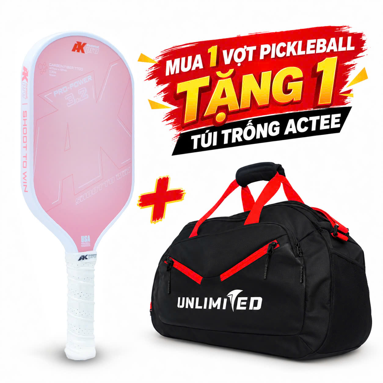 Vợt Pickleball Akpro PRO-POWER 3.2 Carbon T700
