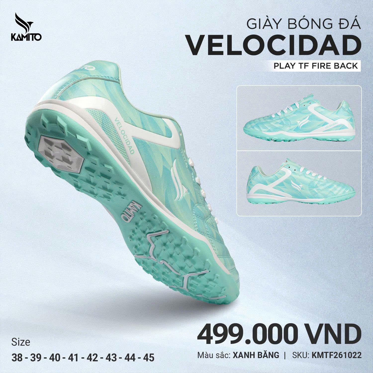 Kamito Velocidad Fireback Play TF - Xanh Băng