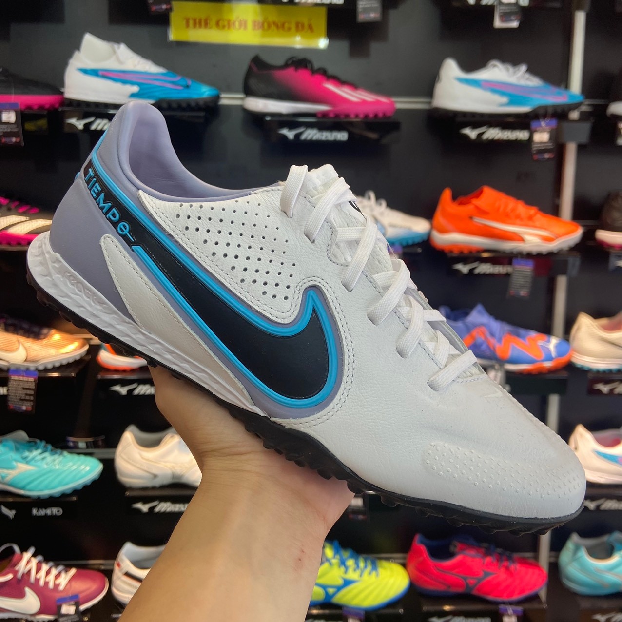 Nike Tiempo 9 Pro TF - Trắng/Xám - DA1192-146