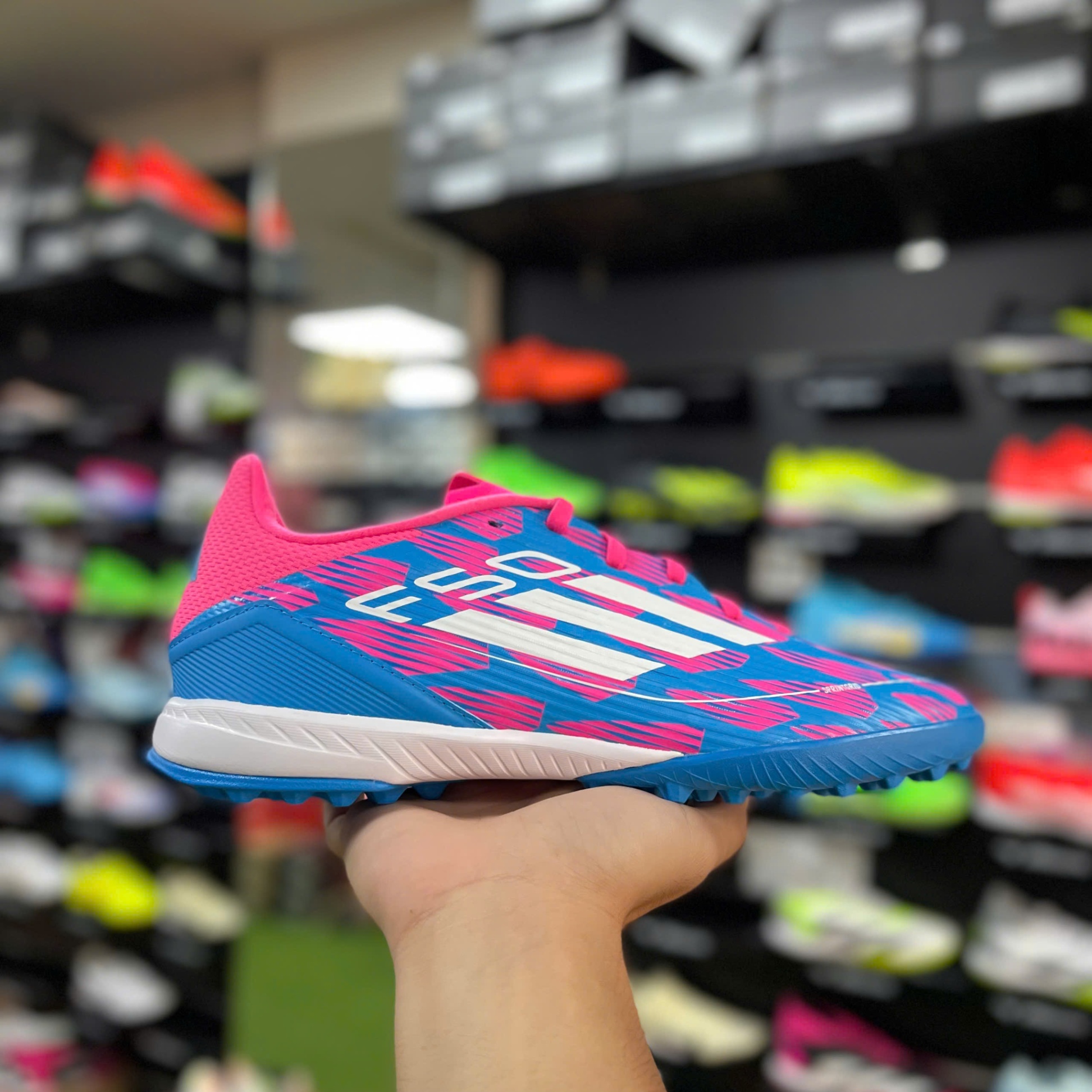 Adidas F50 League Reemergence TF - Xanh/Hồng - IF1336