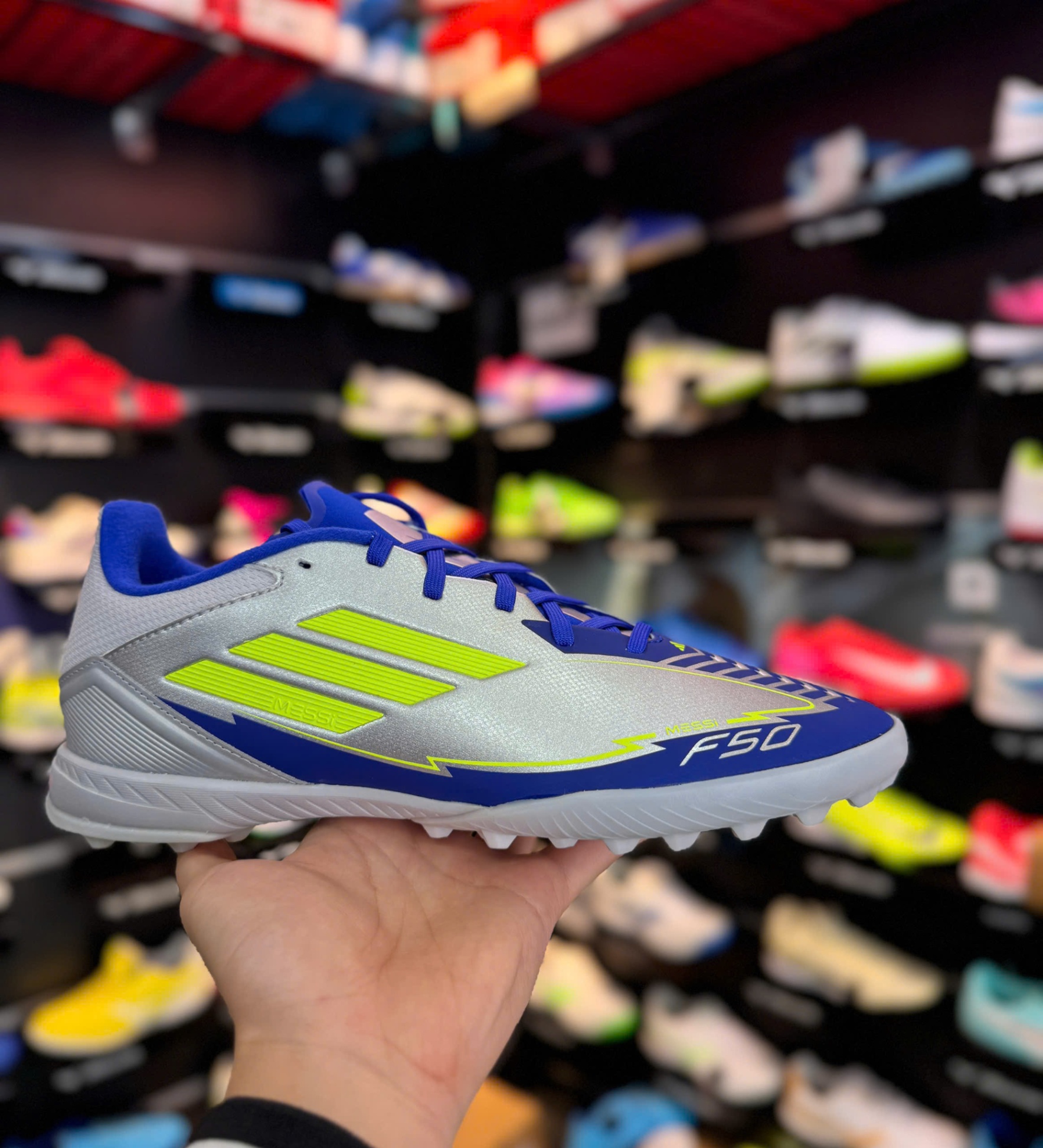 Adidas F50 Messi League La Vida Rapida TF - Bạc/xanh - IH0919