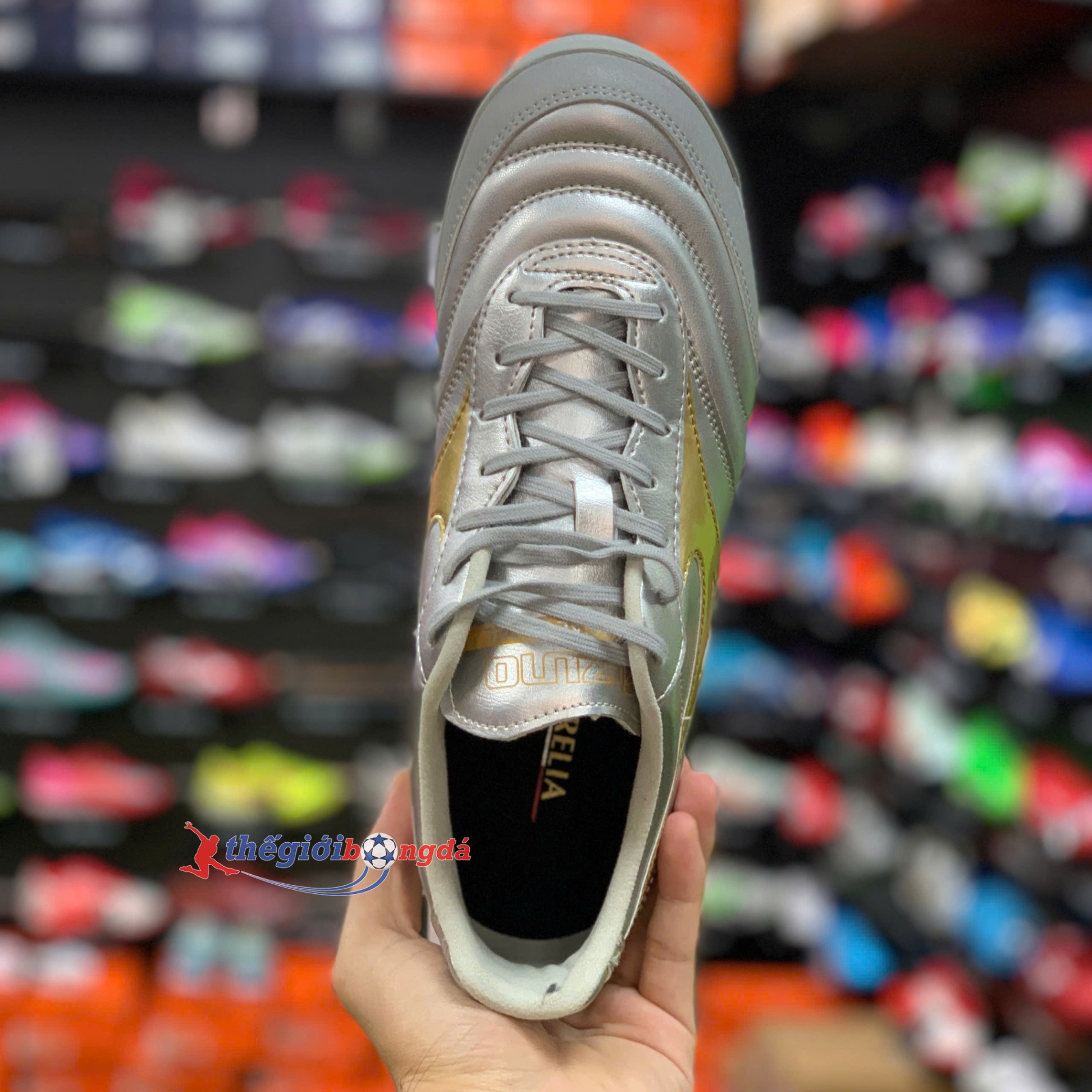 (Đế mới) Mizuno Morelia Sala Pro AS TF Platinum Silver  Q1GB251304