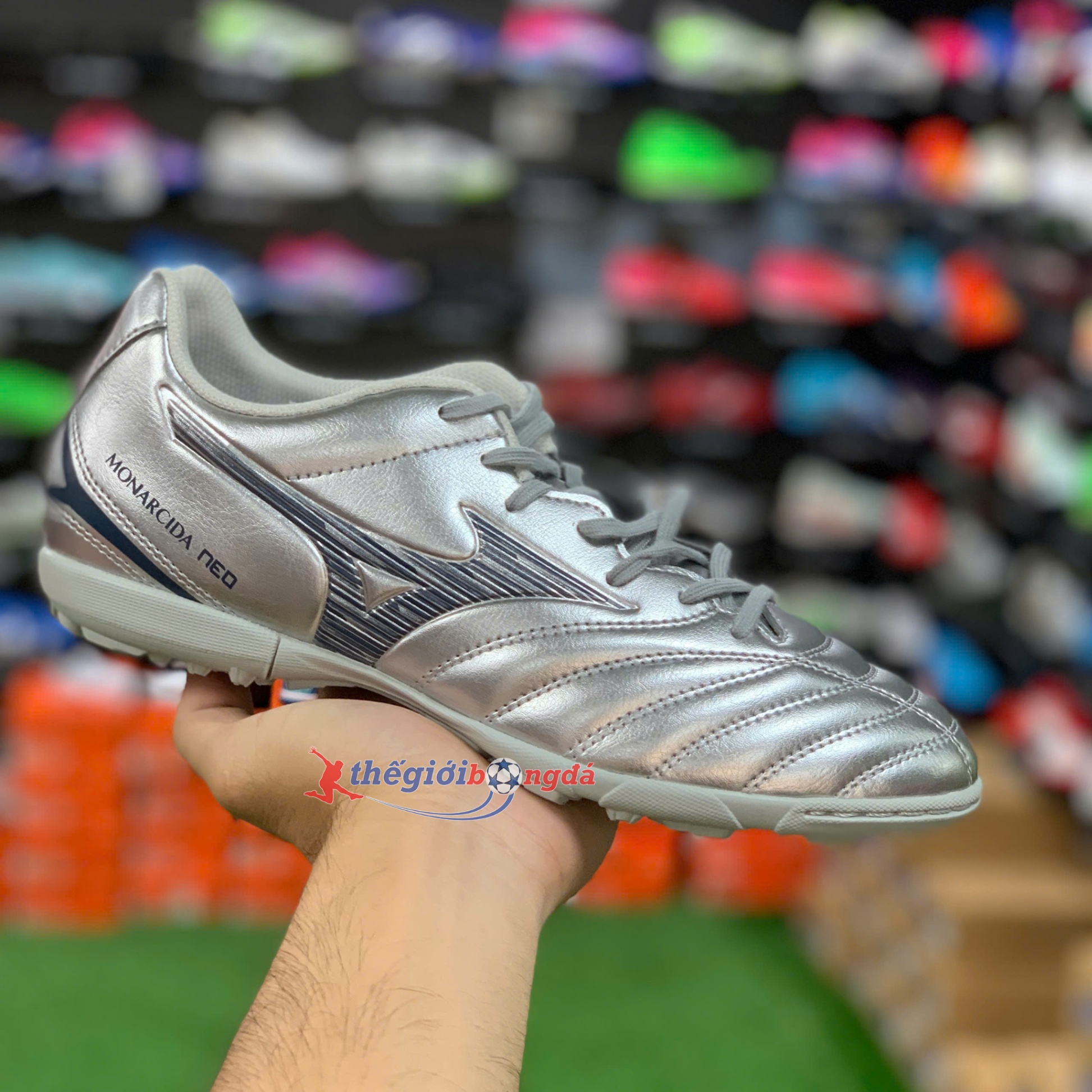 Mizuno Monarcida Neo III Select TF Platinum Silver P1GD252504