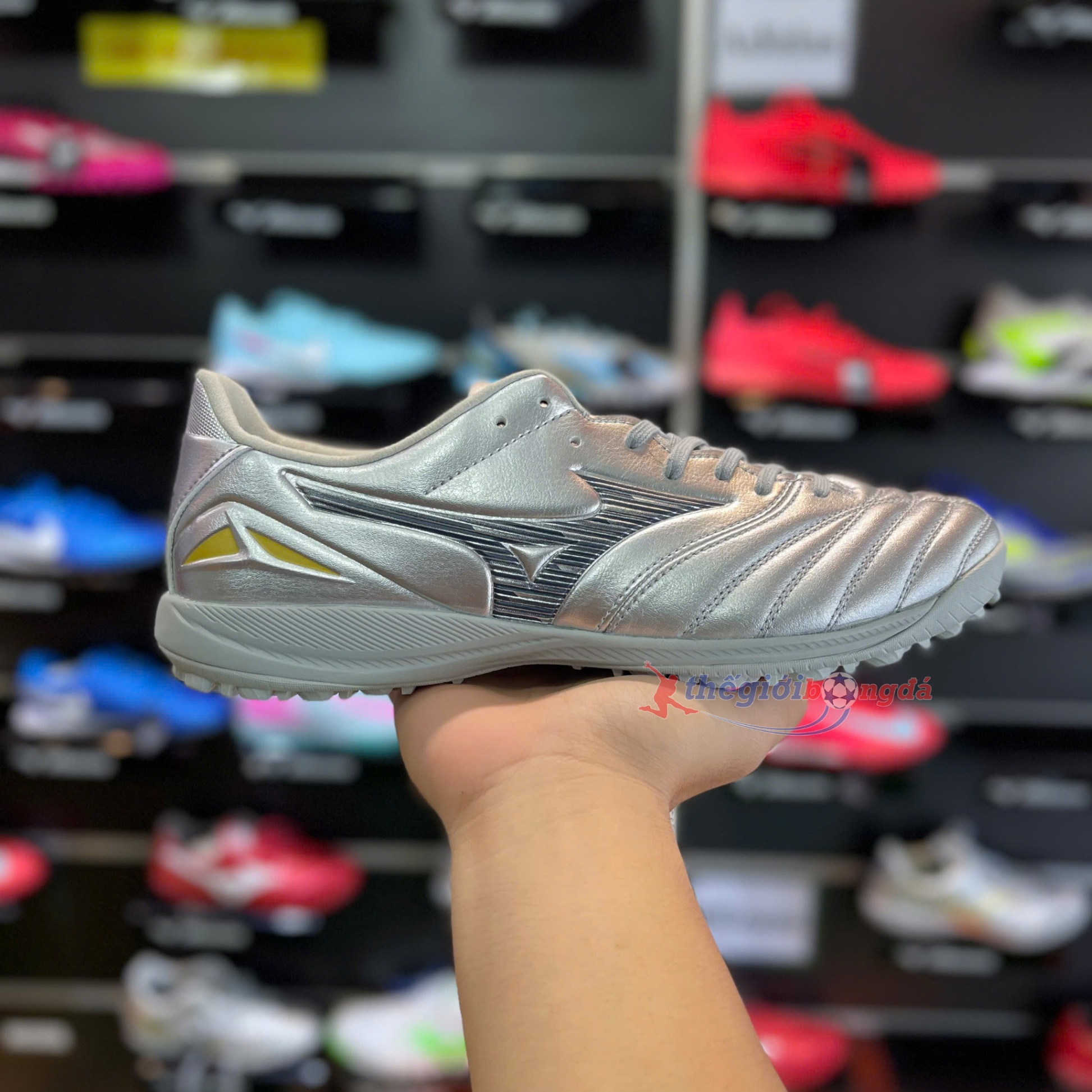 (đế mới) Mizuno Morelia Neo IV Pro TF Platinum Silver P1GD253504