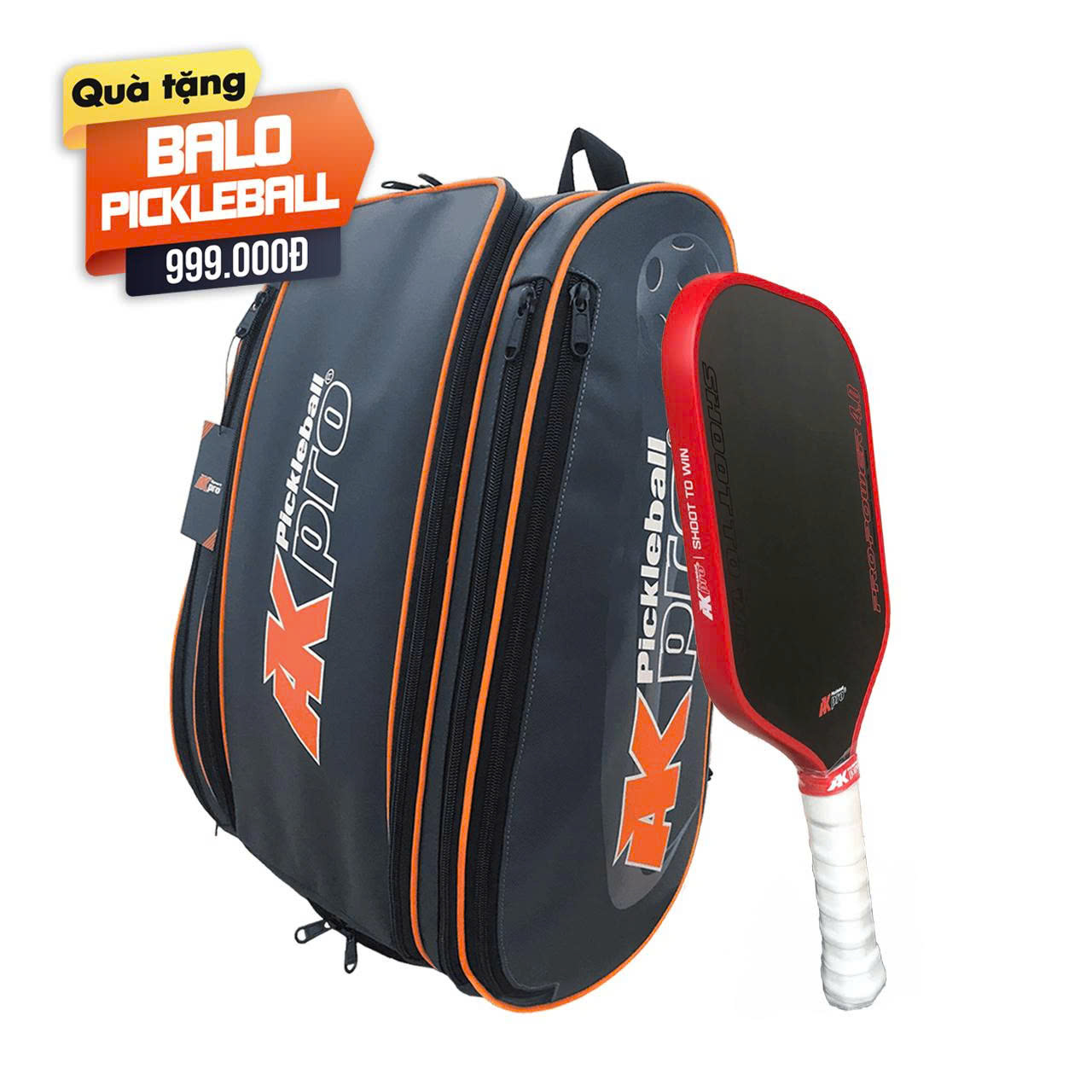 Vợt Pickleball PRO-POWER 4.0 Red Carbon T700 - 16mm