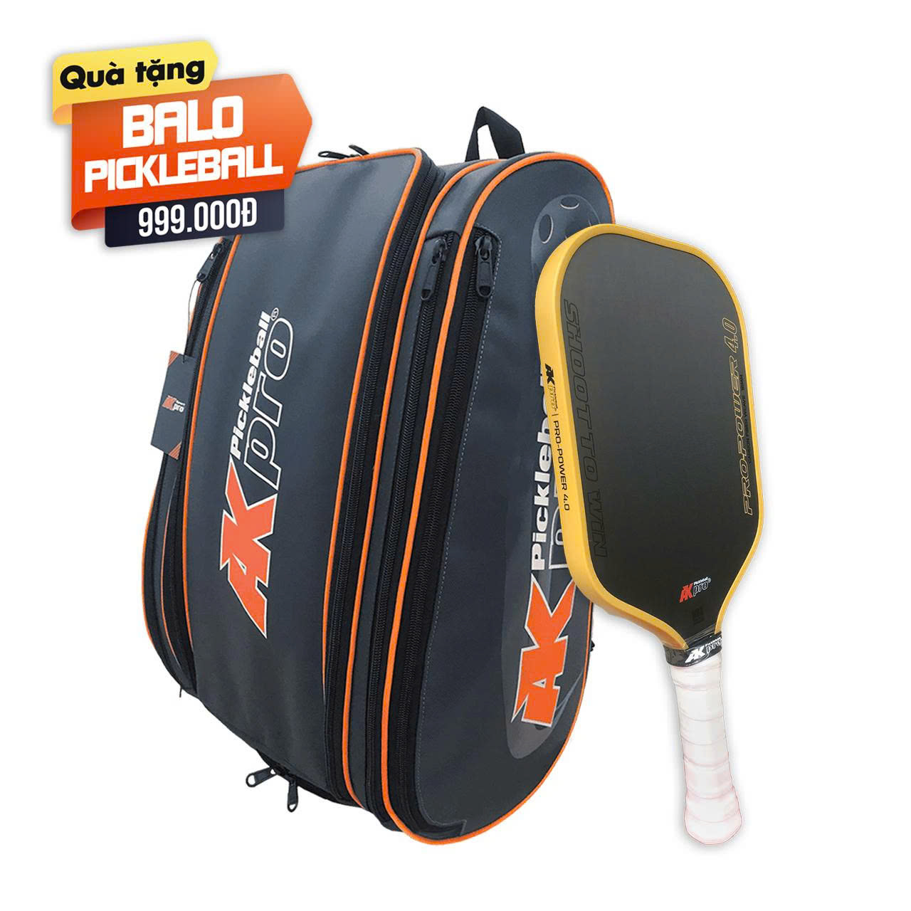 Vợt Pickleball PRO-POWER 4.0 Gold Carbon T700 - 16mm