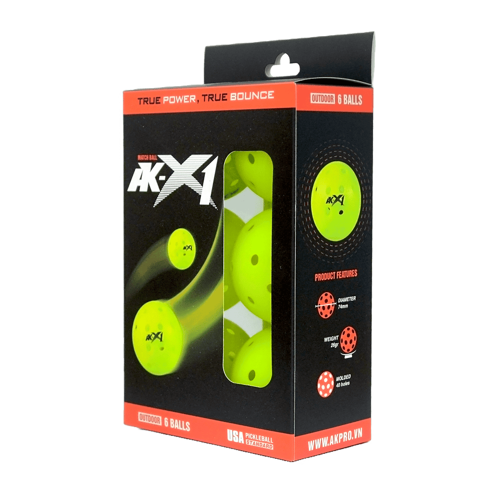Bóng Pickleball AKPro - AK - X1 - (hộp 6 quả)