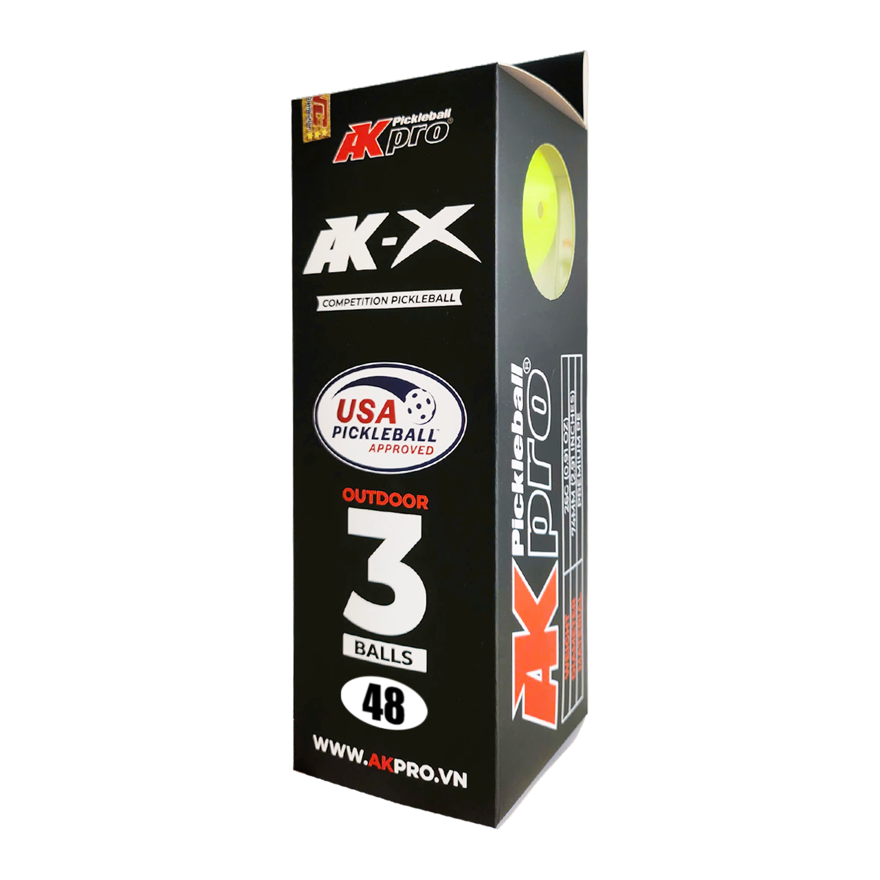 (uuu) Hộp 3 bóng Pickleball AKpro AK-X (48 lỗ)