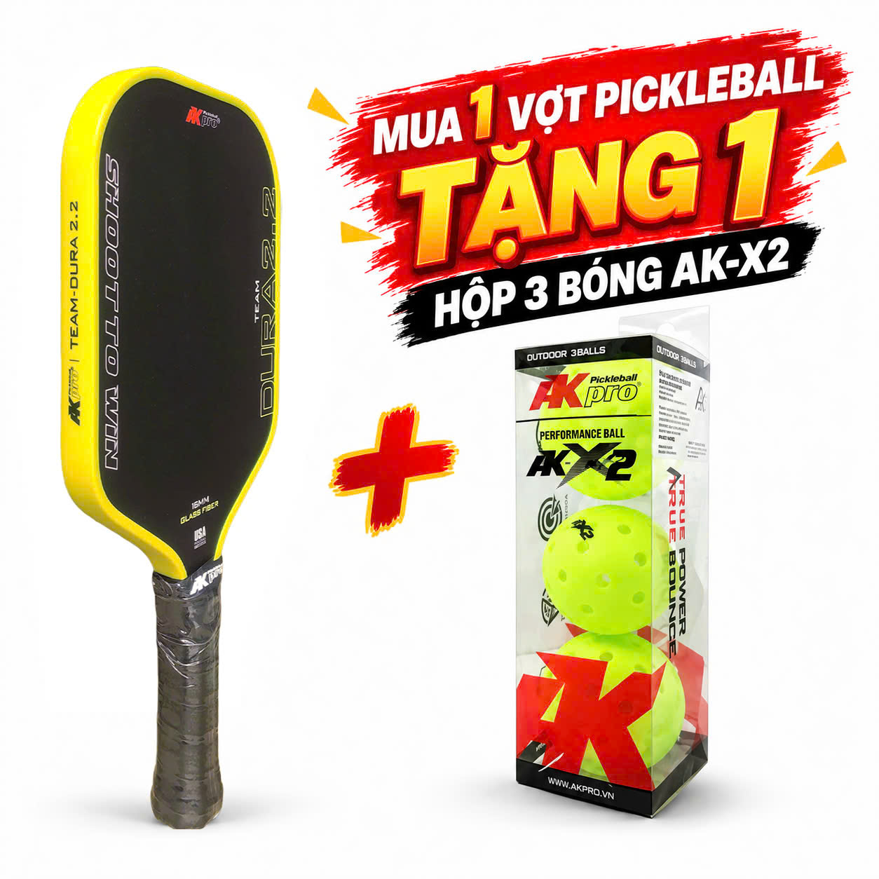 Vợt Pickleball AKpro Team Dura 2.2