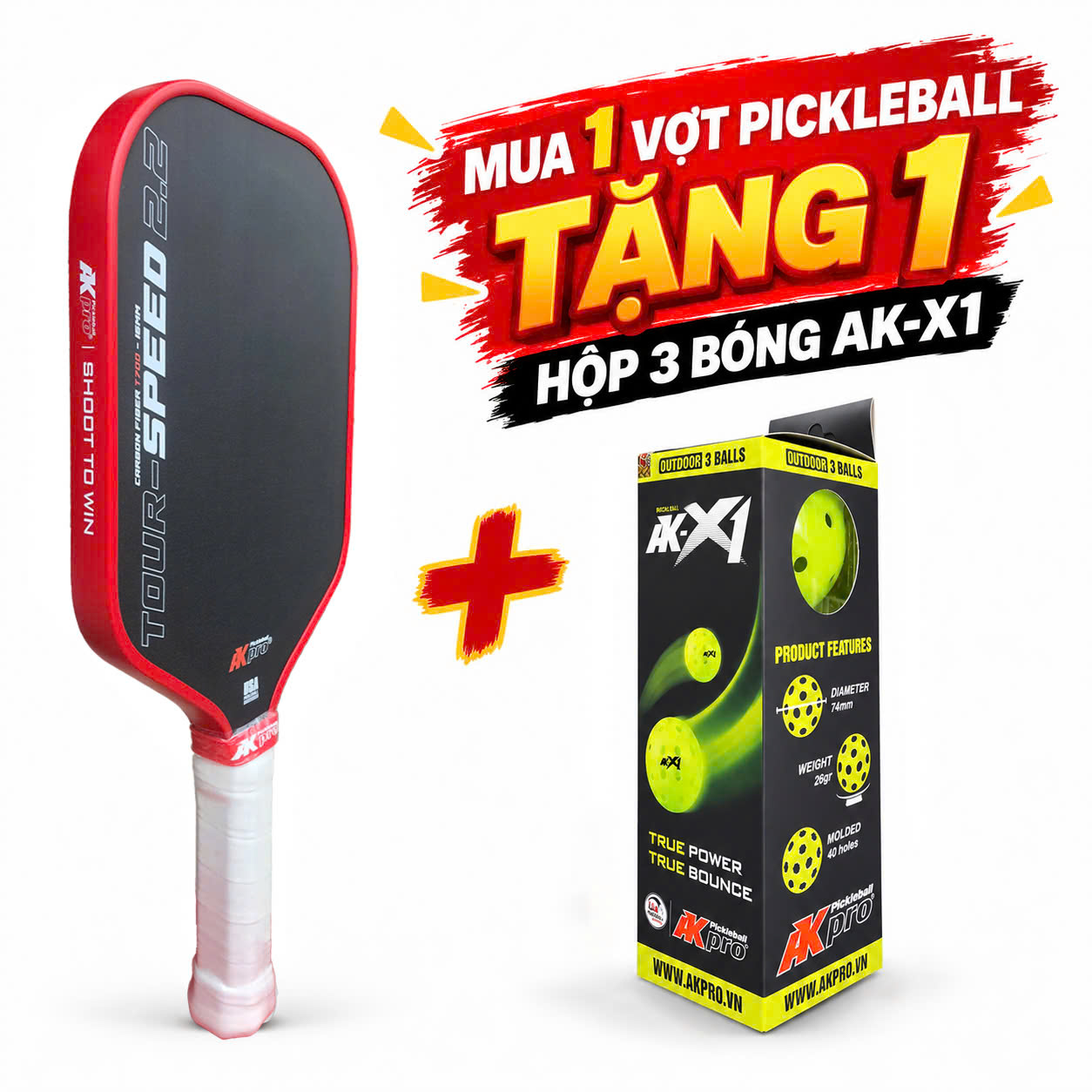 Vợt Pickleball AKpro Tour Speed 2.2
