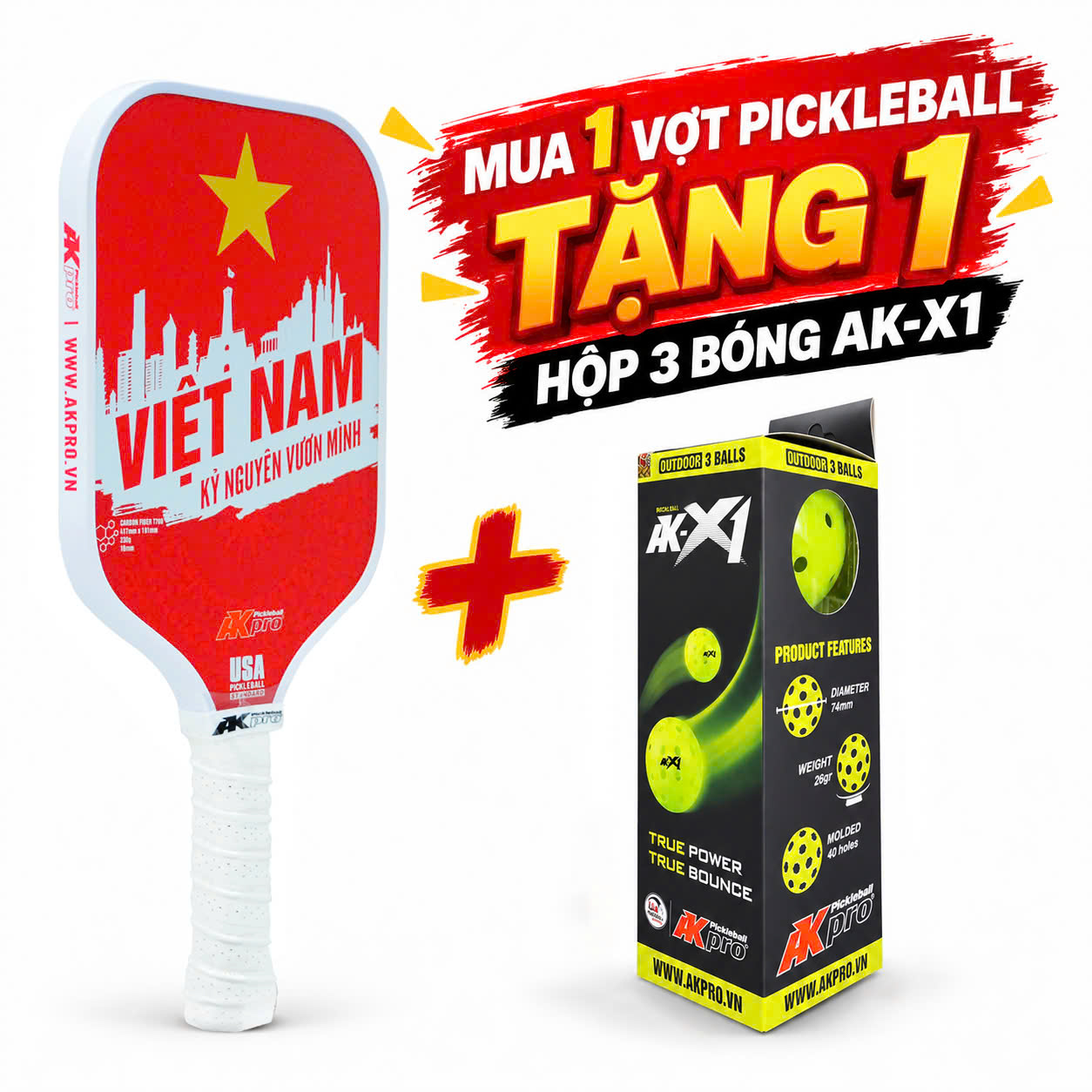 Vợt Pickleball AKpro VIỆT NAM – Carbon T700