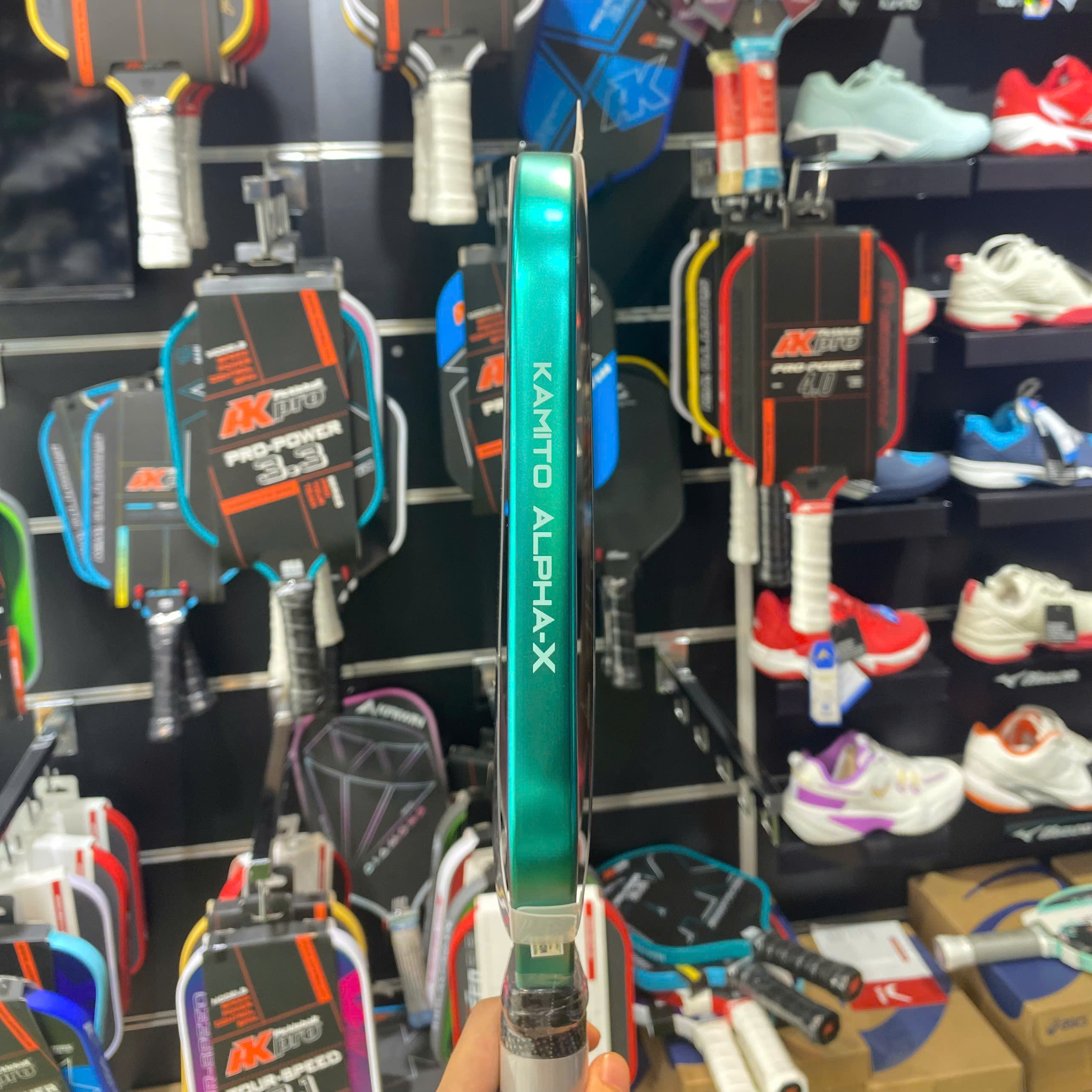 Vợt Pickleball Kamito Alpha X 16mm xanh ngọc tím