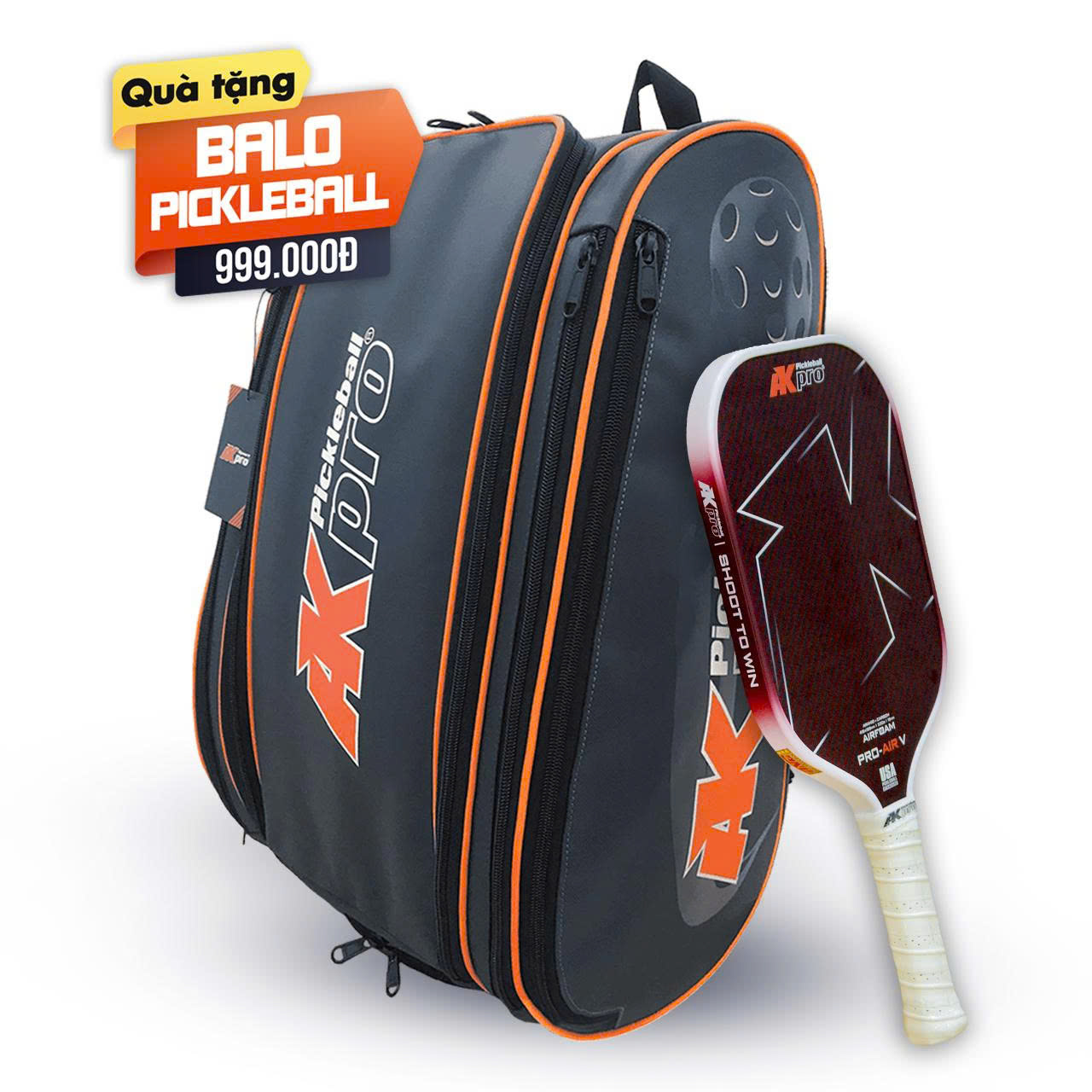 Vợt Pickleball Akpro PRO-AIR V – Aramid + Carbon