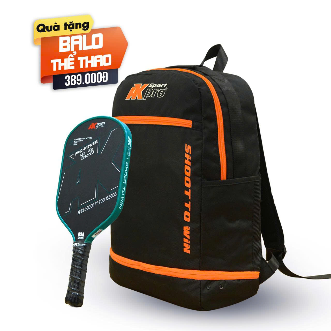 Vợt Pickleball Akpro PRO-POWER 3.3 Carbon T700