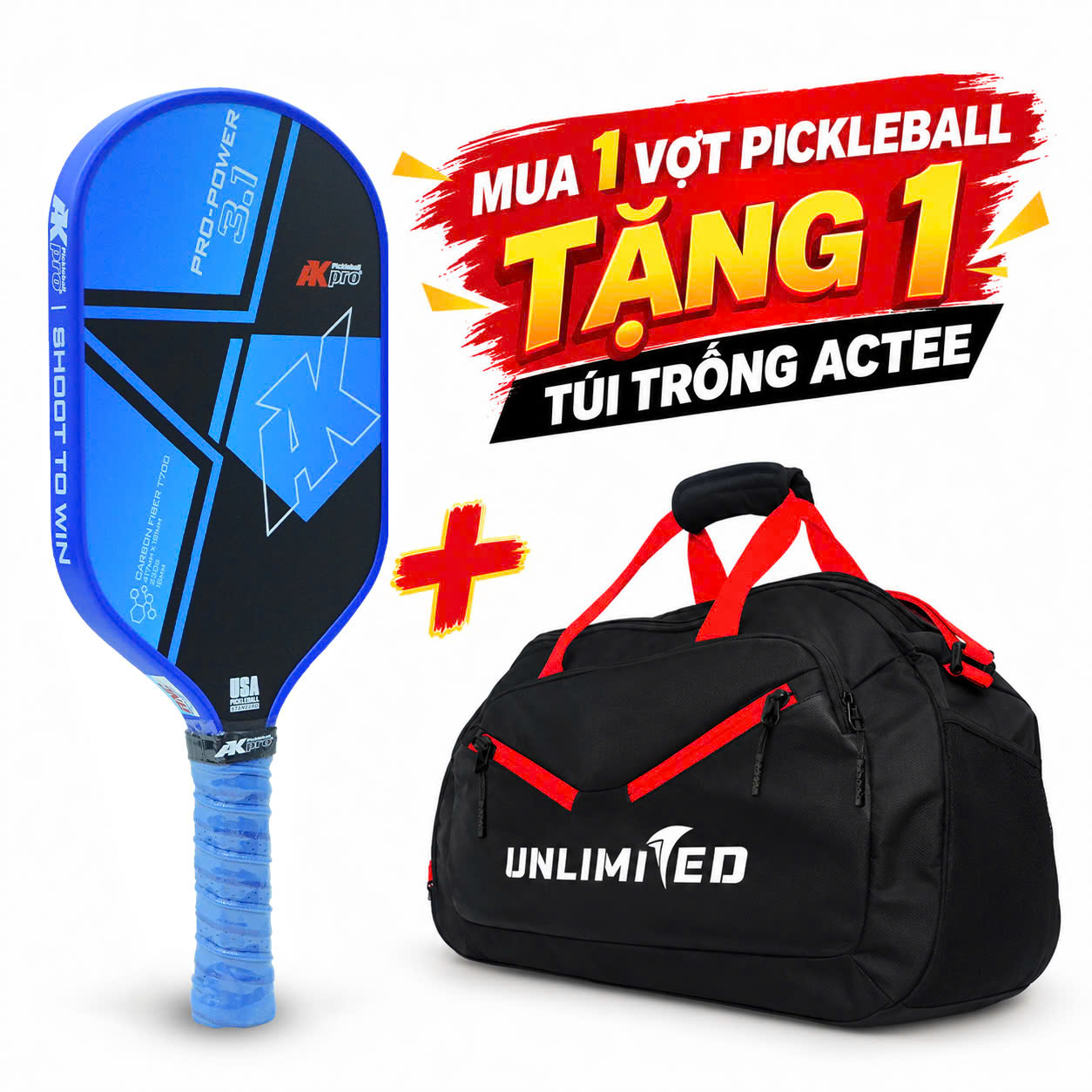 Vợt Pickleball Akpro PRO-POWER 3.1 Carbon T700