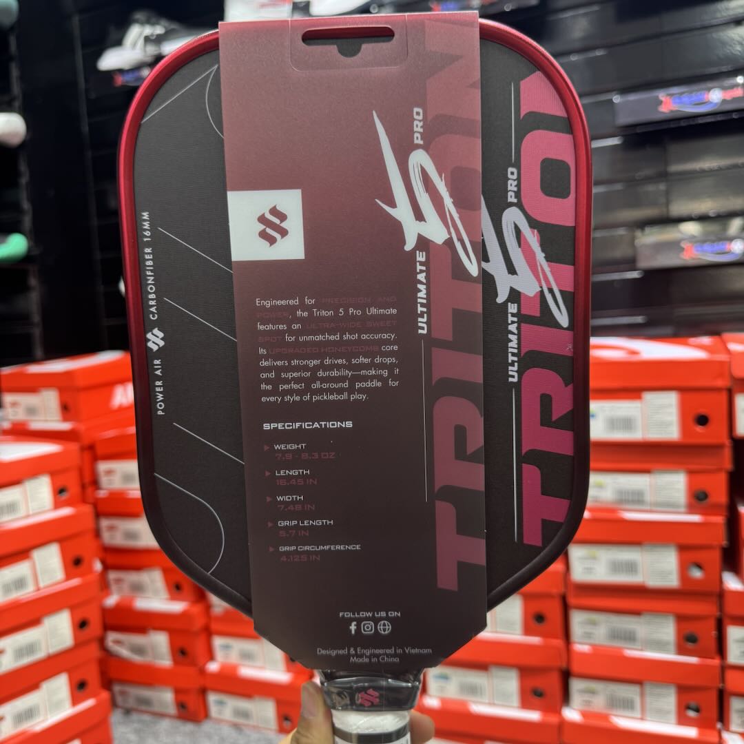 (bản chữ ký) Vợt Pickleball Sypik Pro Tour Ultimate Triton 5 16mm - Đỏ