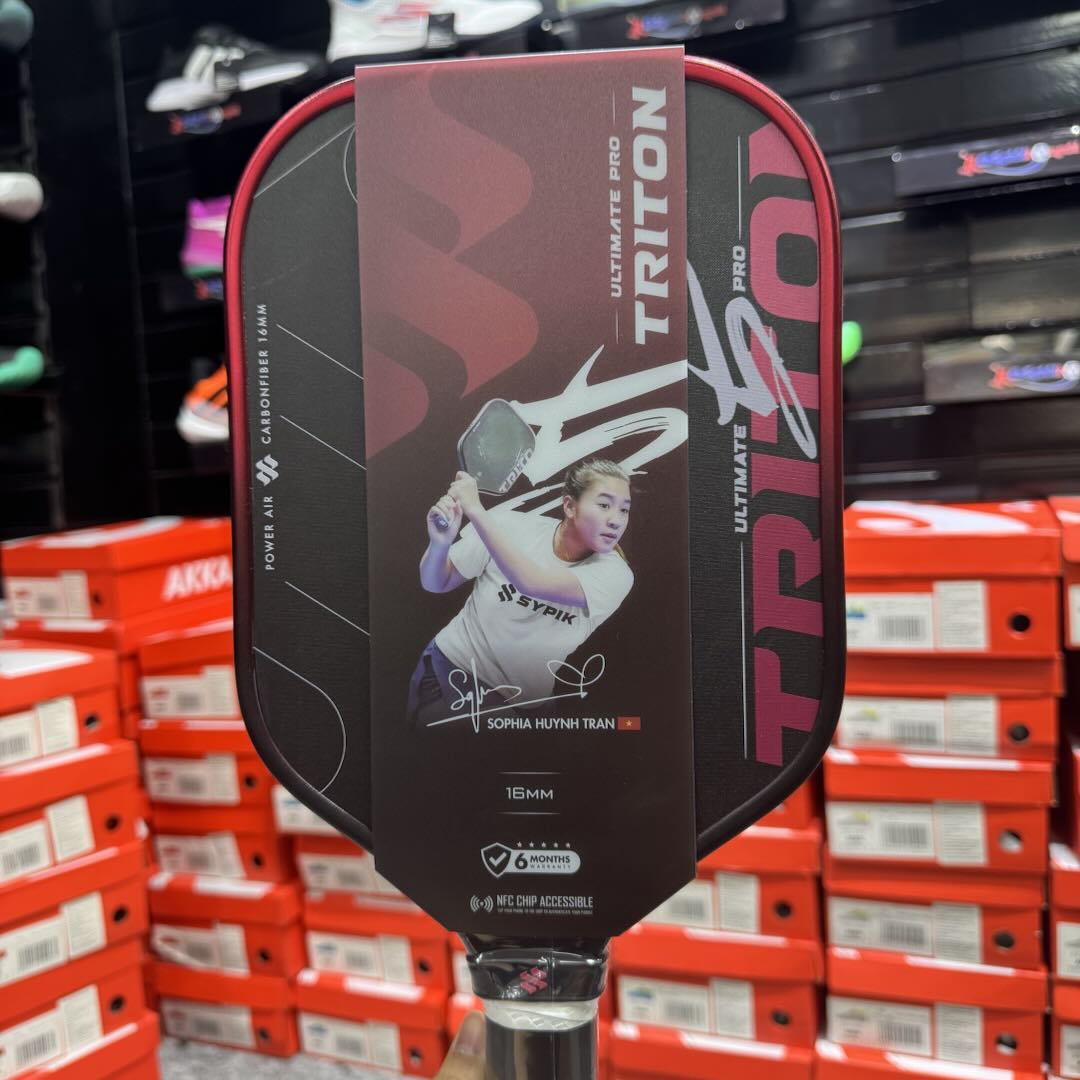 (bản chữ ký) Vợt Pickleball Sypik Pro Tour Ultimate Triton 5 16mm - Đỏ