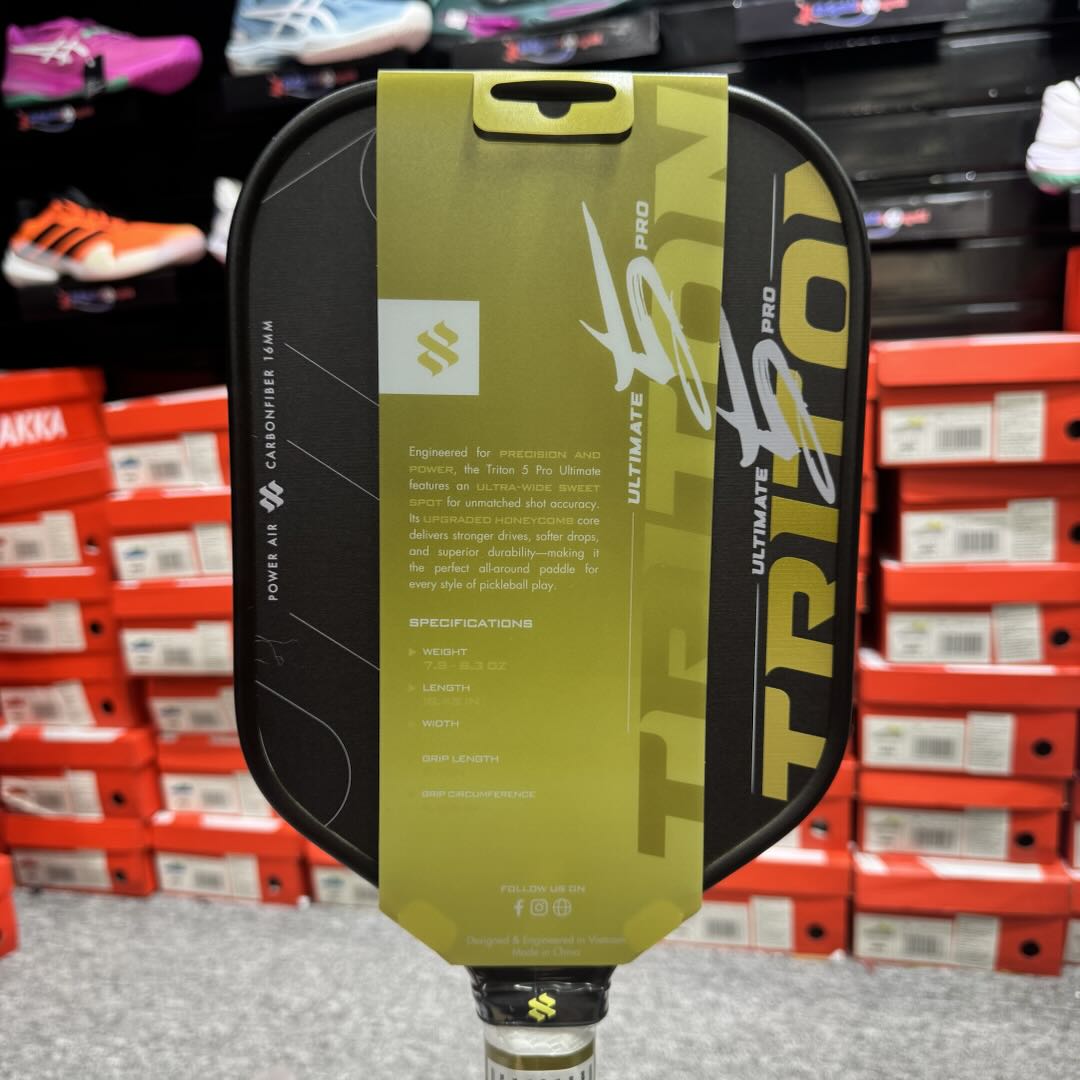 (bản chữ ký) Vợt Pickleball Sypik Pro Tour Ultimate Triton 5 16mm - Vàng