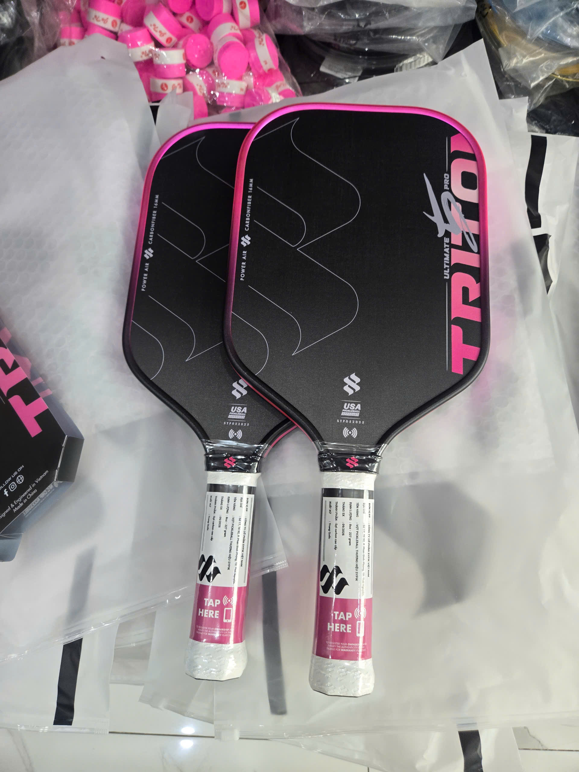 Vợt Pickleball Sypik Pro Tour Ultimate Triton 5 - Hồng - 16mm