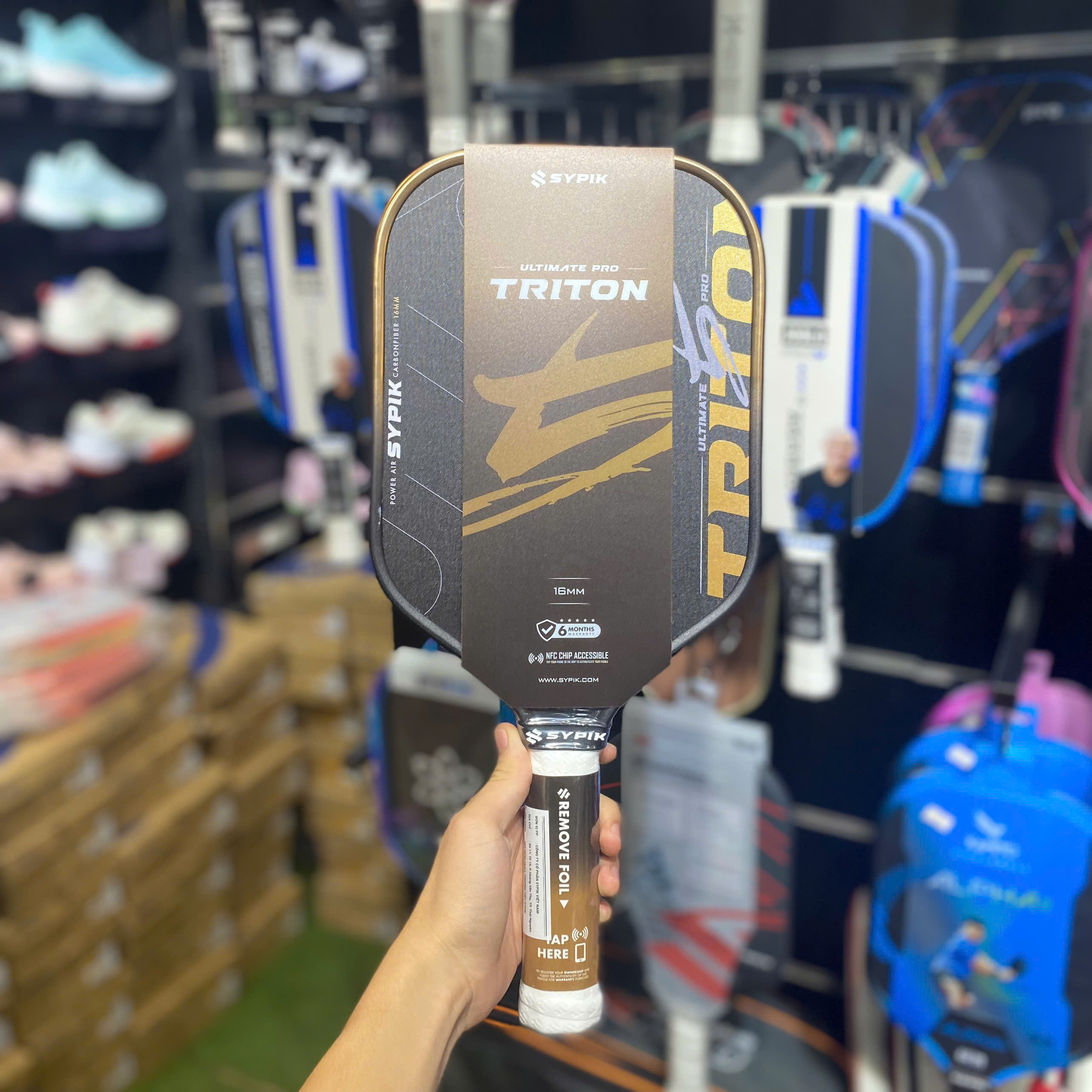 Vợt Pickleball Sypik Pro Tour Ultimate Triton 5 - màu vàng cam